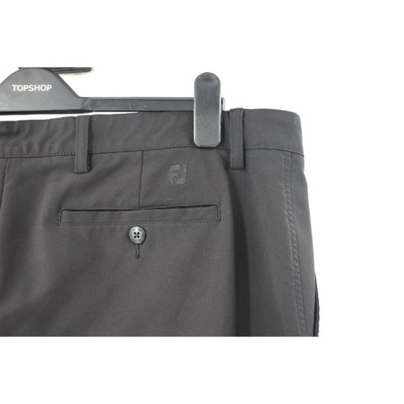 footjoy pants Men's 38 40x32 flat front black pants polyester blend golf stretch - Picture 4 of 9